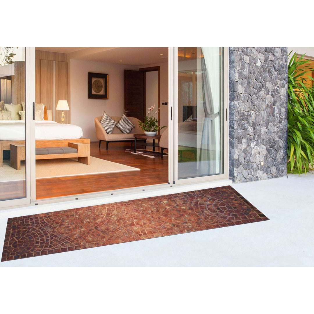 Liora Manne Visions V Arch Tile Indoor Outdoor Area Rug Red Image 3