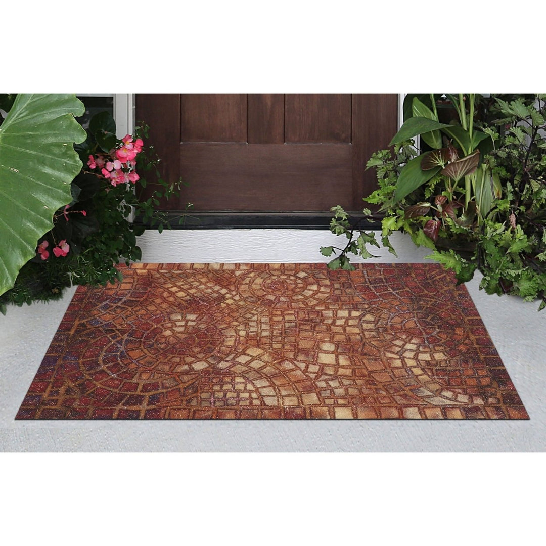 Liora Manne Visions V Arch Tile Rug Red Indoor Outdoor 100% Polyester 5x8 Image 1