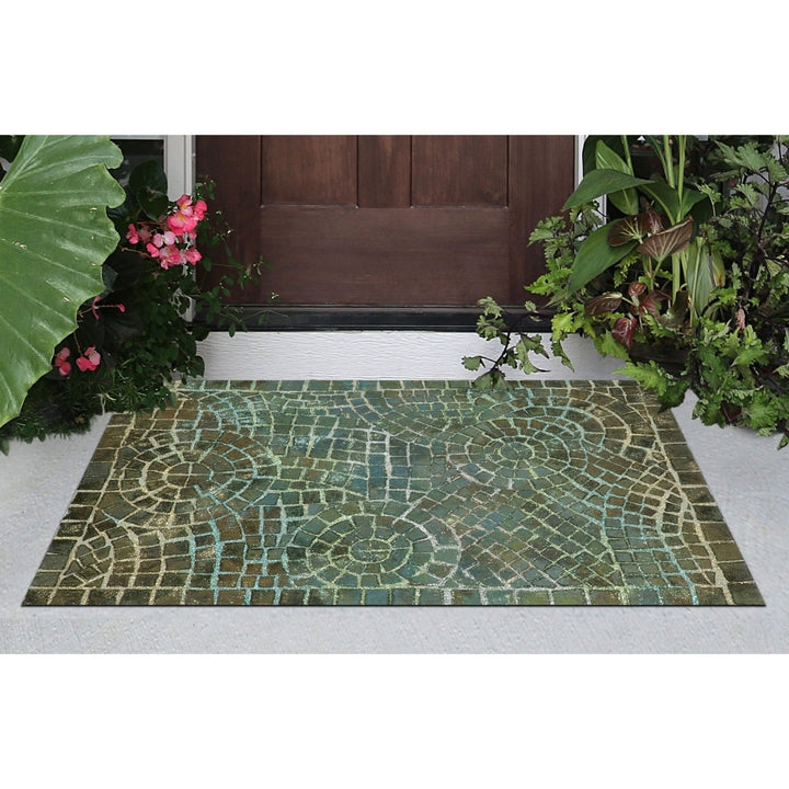 Liora Manne Visions V Arch Tile Indoor Outdoor Area Rug Lapis 100% Polyester Image 8