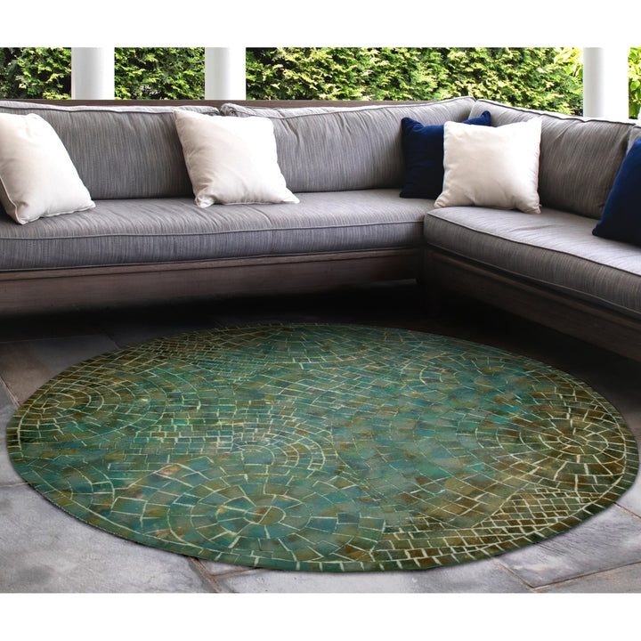 Liora Manne Visions V Arch Tile Indoor Outdoor Area Rug Lapis 100% Polyester Image 11