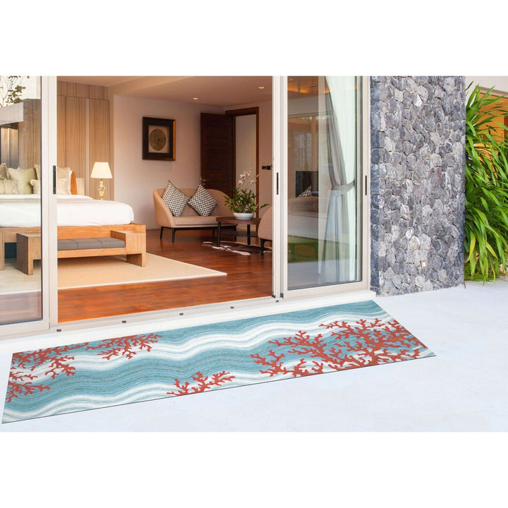 Liora Manne Visions IV Coral Reef Indoor Outdoor Area Rug Water Image 3