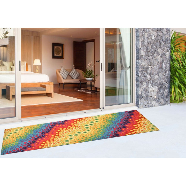 Liora Manne Visions IV Multi Color Indoor Outdoor Area Rug 100% Polyester 5x7 Image 1