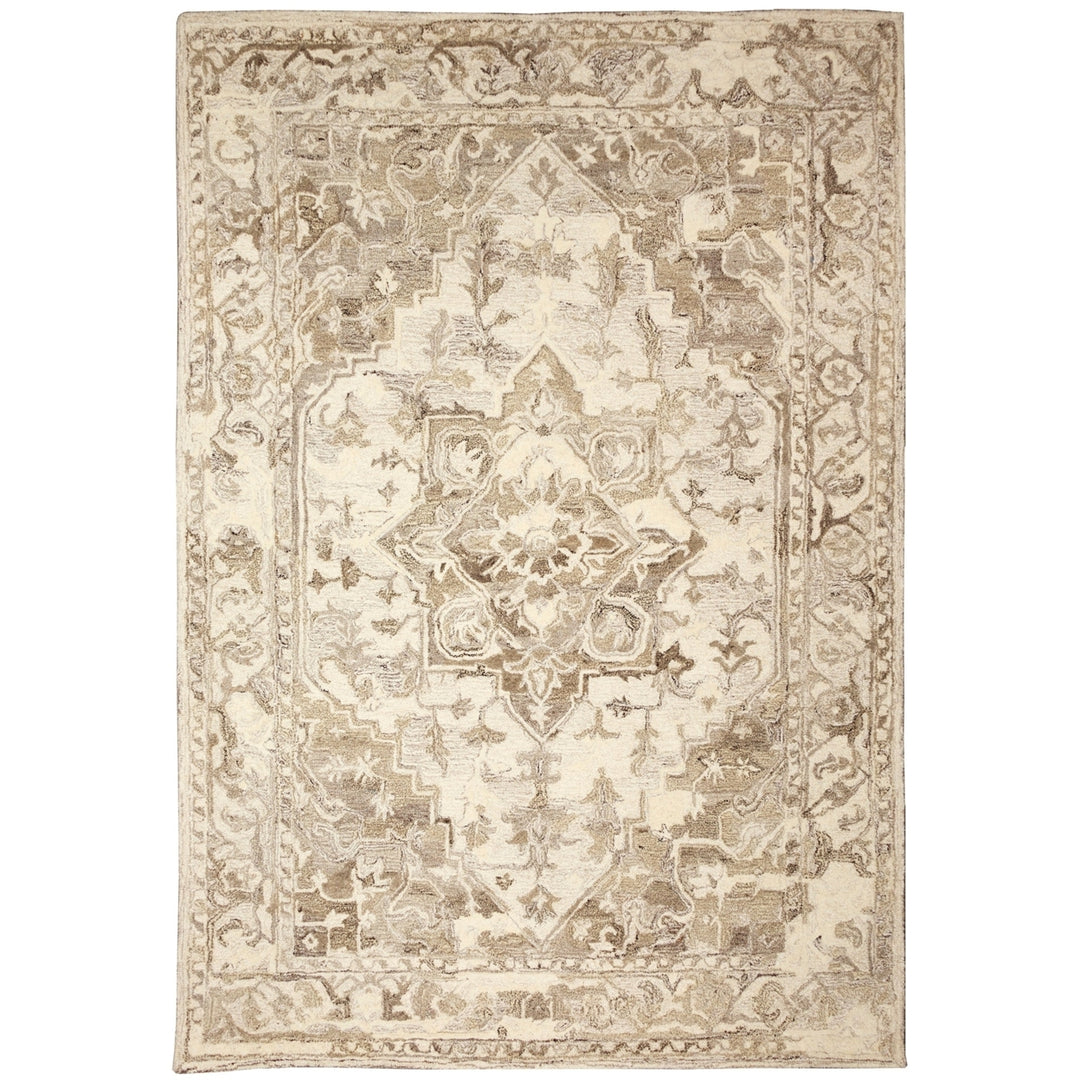 Liora Manne Hana Heriz Indoor Area Rug Natural 100% Wool Hand Tufted 8x10 ft Image 2