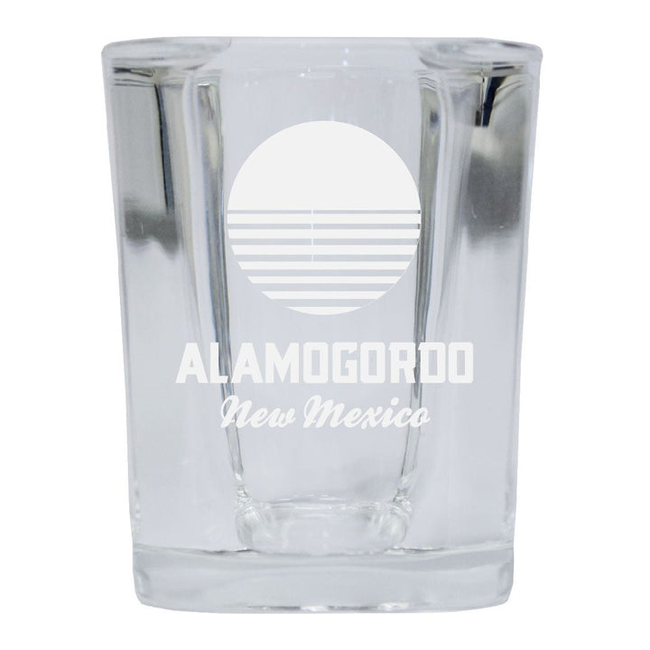 Alamogordo Mexico Souvenir Laser Engraved 2 Ounce Square Base Liquor Shot Glass Choice of Design Image 1