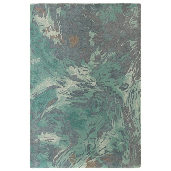 Liora Manne Corsica Storm Area Rug 100% Wool Aqua Hand Tufted Indoor 5x8 Image 2