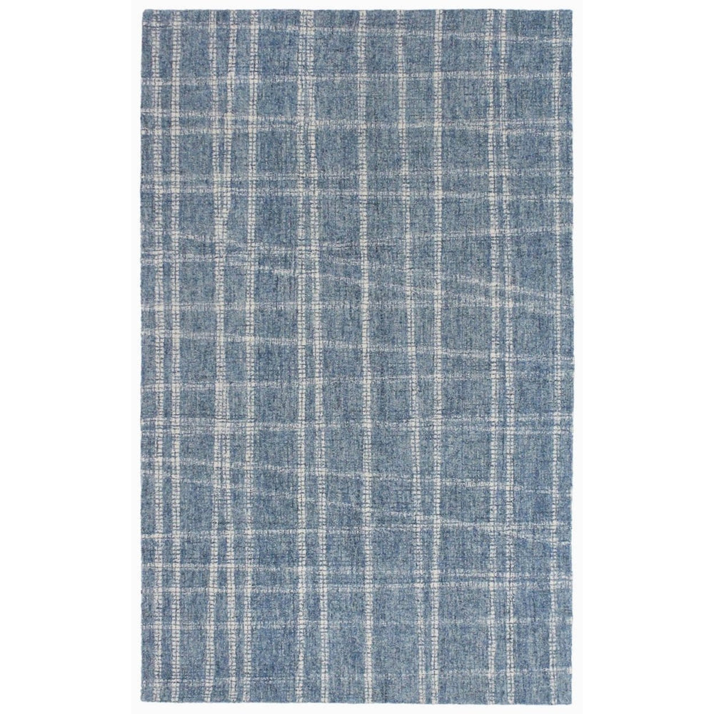 Liora Manne Savannah Blue Plaid Indoor Area Rug 100% Wool Hand Tufted 5x8 Image 2