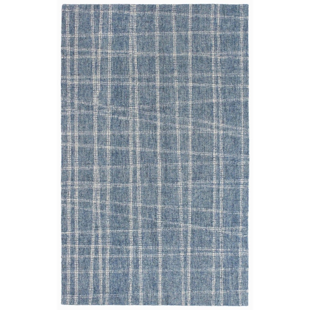 Liora Manne Savannah Blue Plaid Indoor Area Rug 100% Wool Hand Tufted 5x8 Image 2