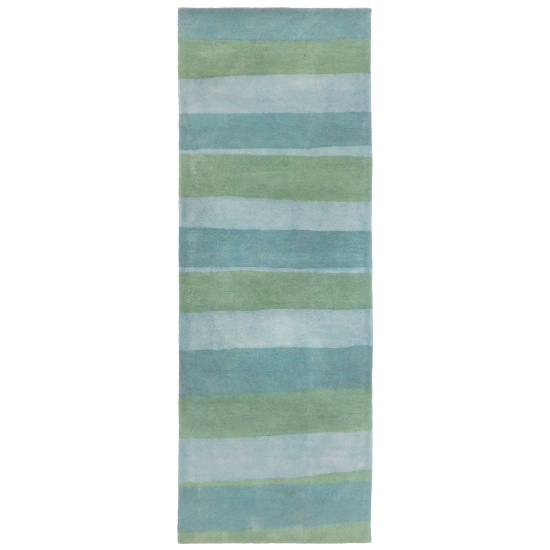 Liora Manne Piazza Stripes Rug 100% Wool Sea Breeze Hand Tufted Indoor 5 x 8 Image 5