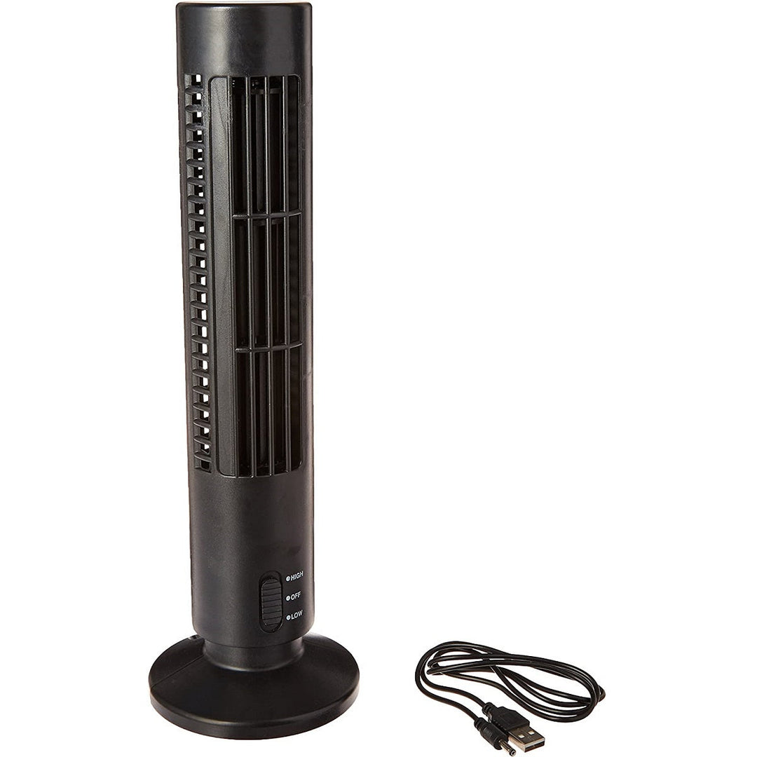 Portable Personal Bladeless Tower Fan USB Powered Cooling System Image 1