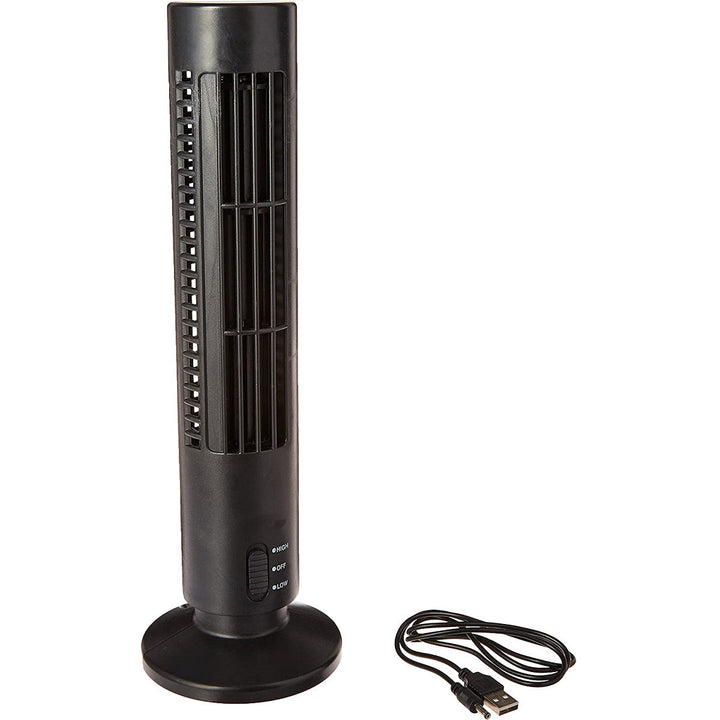 Portable Personal Bladeless Tower Fan USB Powered Cooling System Image 1