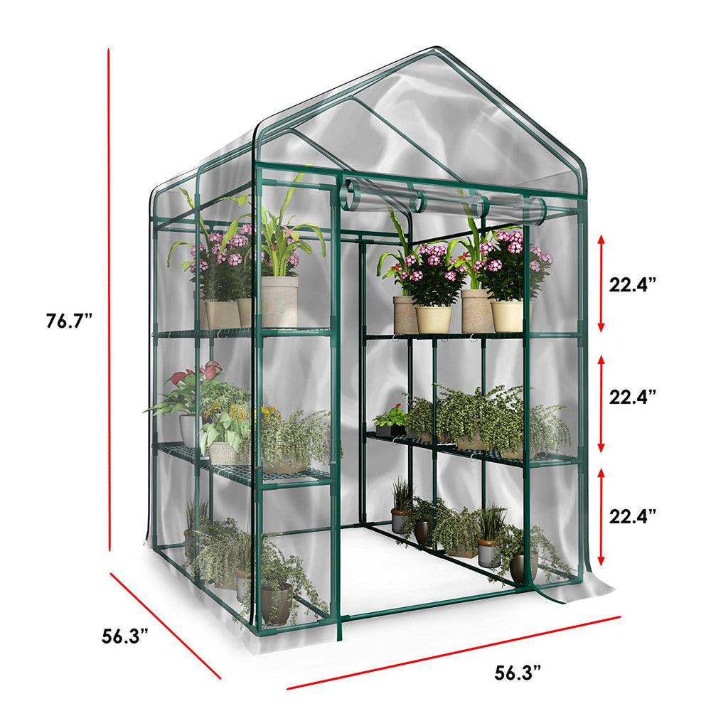 Walk-In Greenhouse- Indoor Outdoor with 8 Sturdy Shelves-Grow Plants, Seedlings, Herbs, or Flowers Image 2