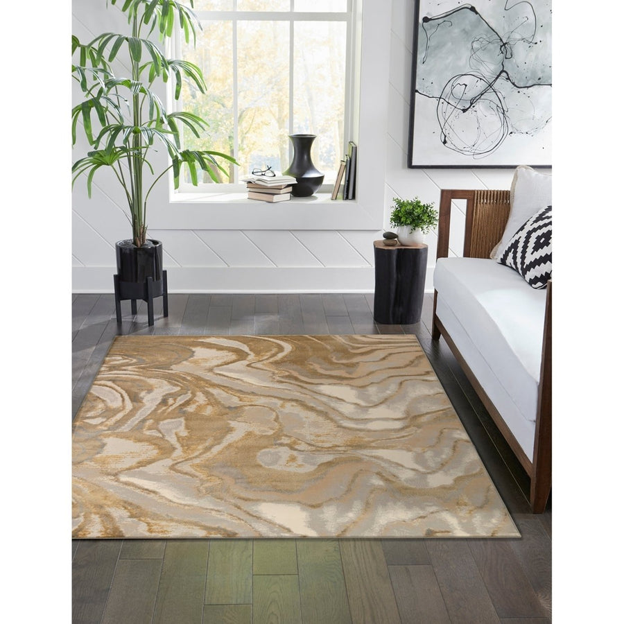 Liora Manne Soho Agate Indoor Area Rug Gold 80% Polypropylene Modern Design Image 1