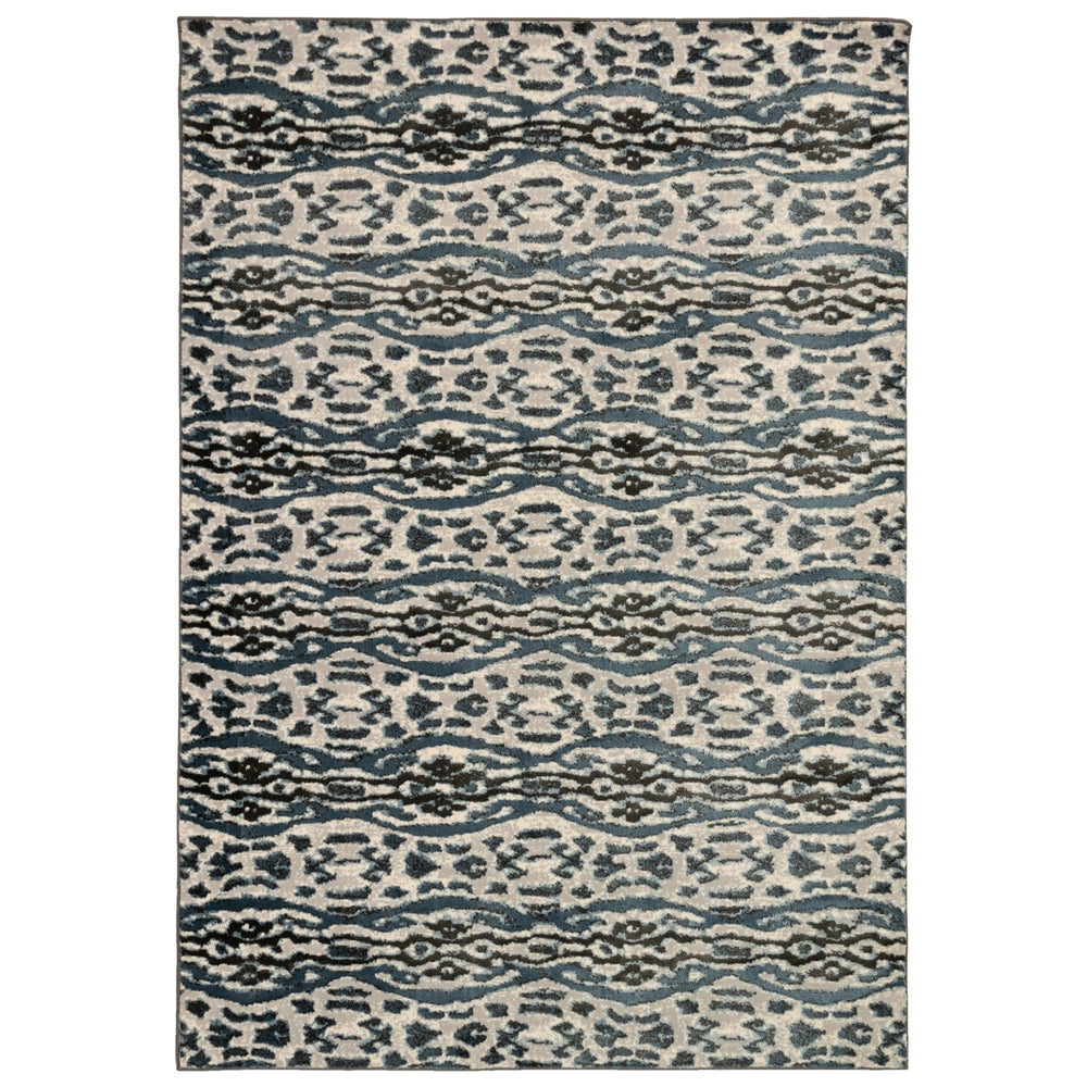 Liora Manne Soho Safari Stripe Indoor Area Rug Black Blue 80% Polypropylene 5x7 Image 2