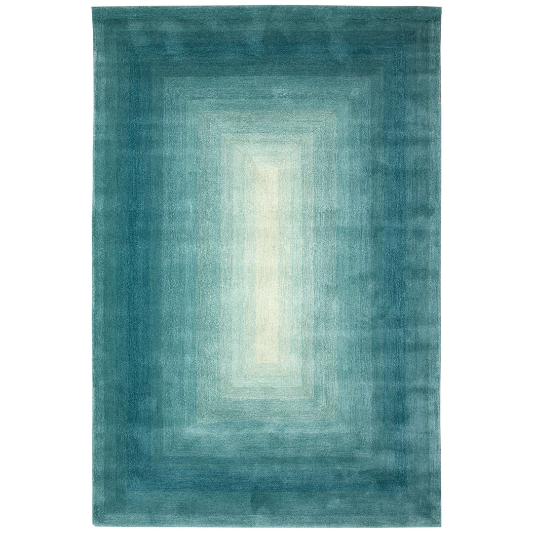 Liora Manne Indoor Area Rug Tivoli Dream Border Aqua 100% Wool Hand Tufted 5x8 Image 2