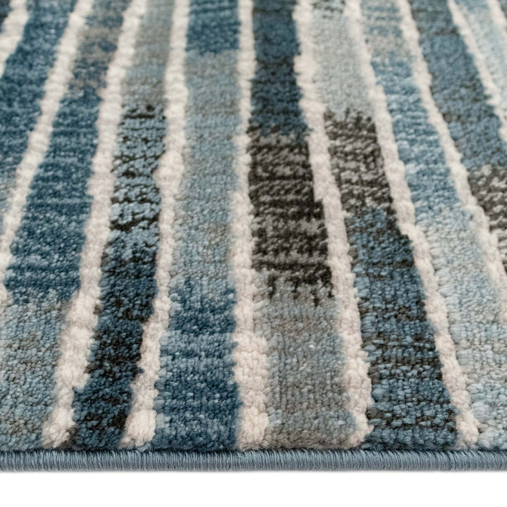 Liora Manne Soho Stripe Indoor Area Rug Blue 80% Polypropylene 5x8 Modern Design Image 9