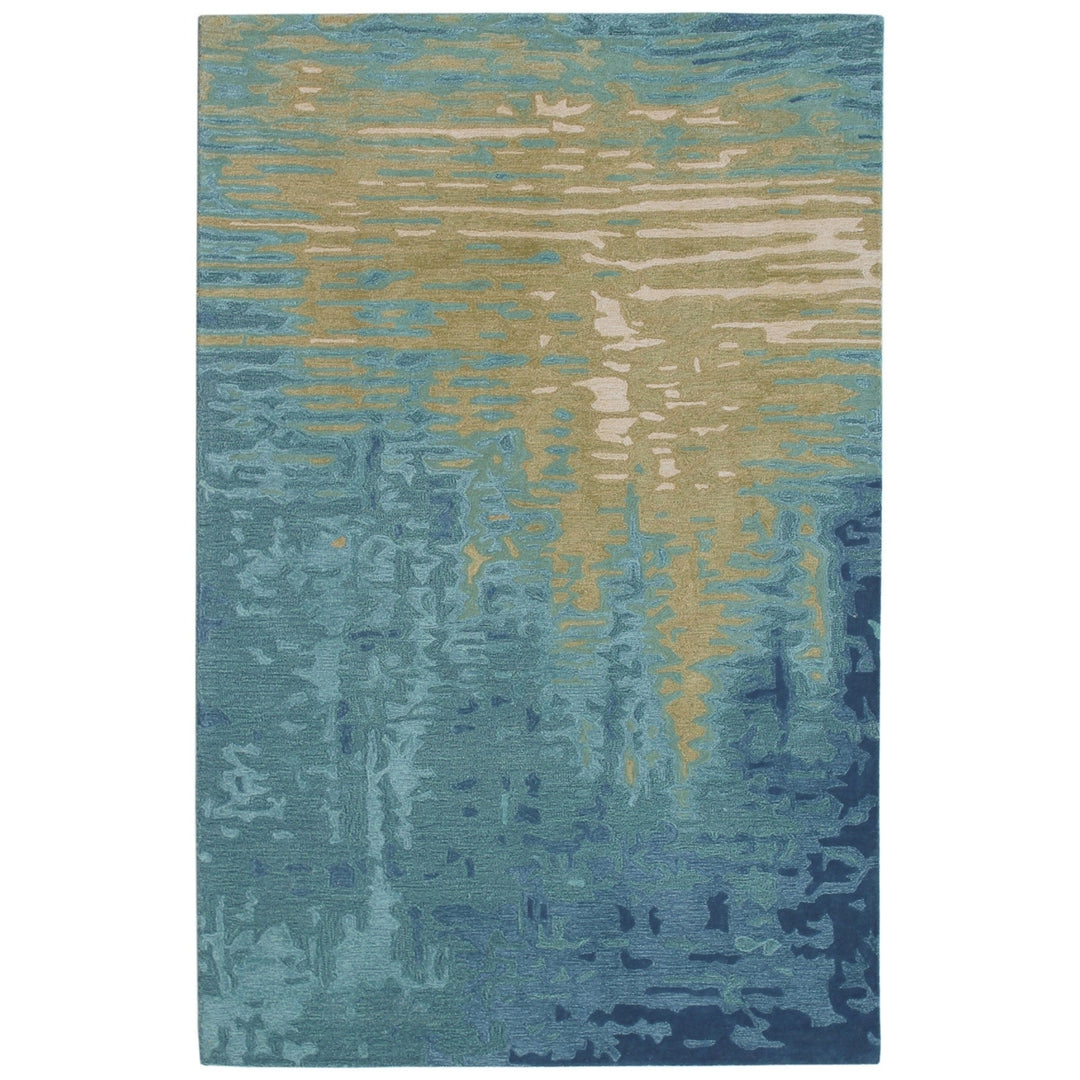 Liora Manne Corsica Reflection Indoor Area Rug 100% Wool Ocean 5x8 Feet Image 2