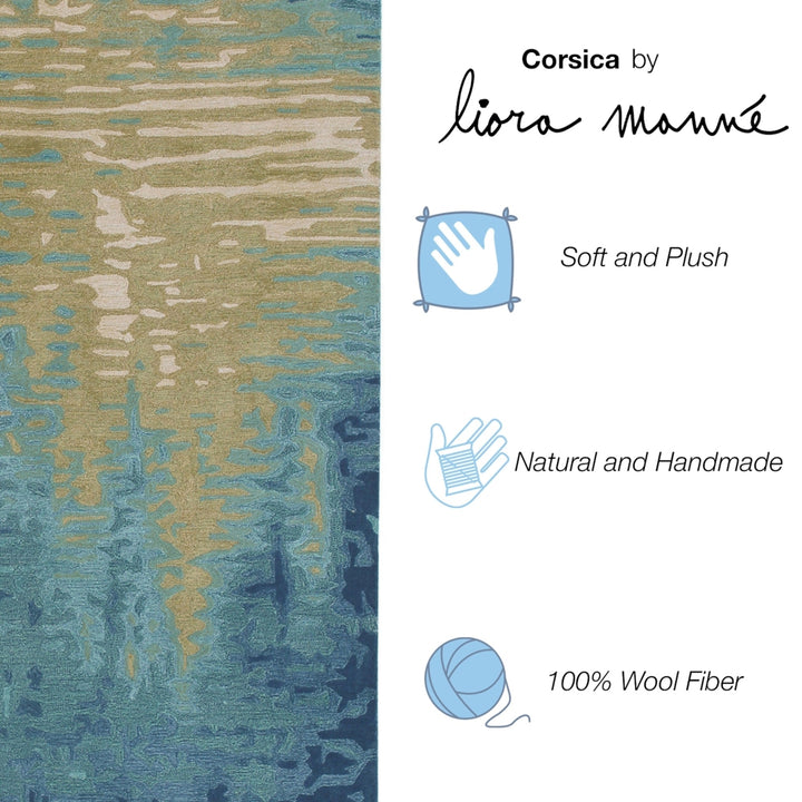 Liora Manne Corsica Reflection Indoor Area Rug 100% Wool Ocean 5x8 Feet Image 6