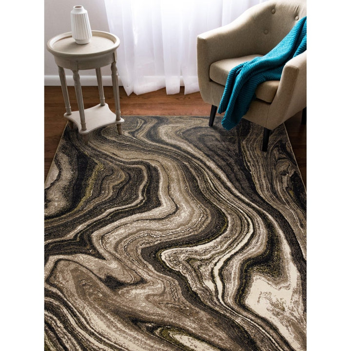 Liora Manne Ashford Agate Indoor Area Rug Grey 5x8 Power Loomed Polypropylene Image 1