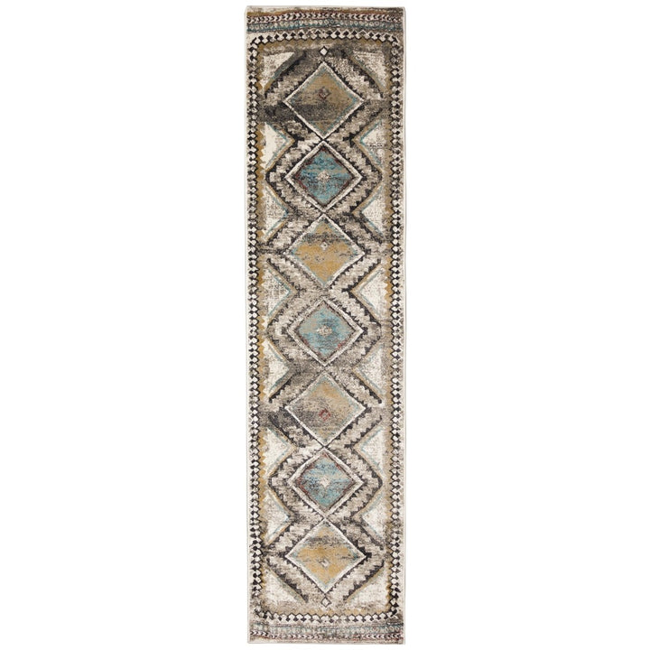 Liora Manne Ashford Diamond Trio Indoor Area Rug Ivory Blue Image 4