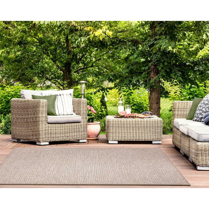Liora Manne Orly Texture Indoor Outdoor Area Rug Natural Image 4