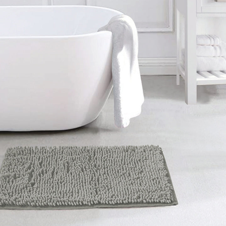 Slip-Resistant Shag Anna Chenille Soft Absorbent Bath Mat Bathroom Rug 17" x 24" Image 12