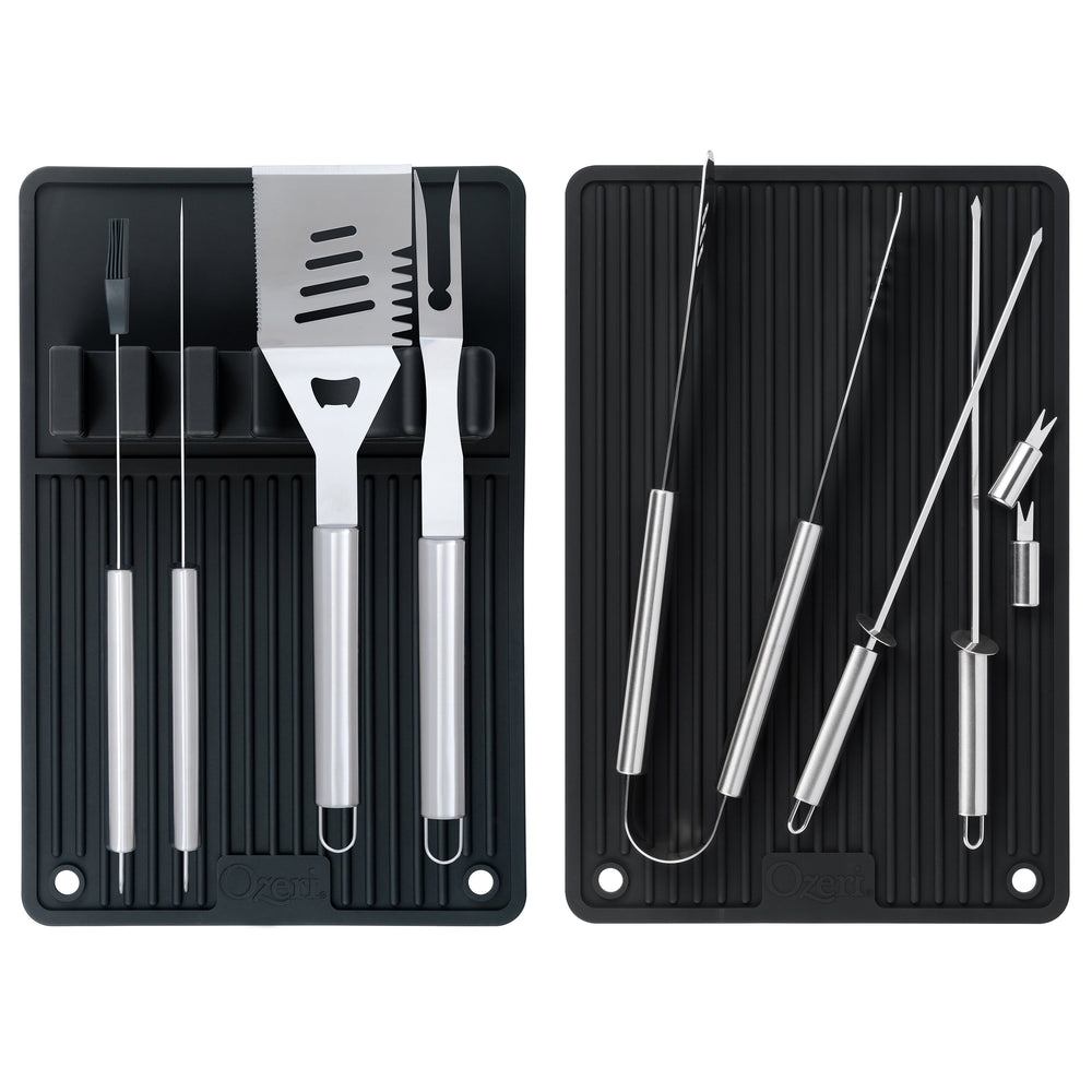 Ozeri BBQ Grill Mat Set Silicone Utensil Holder Heat Resistant Non-Slip 18.1"x12.1" Image 2