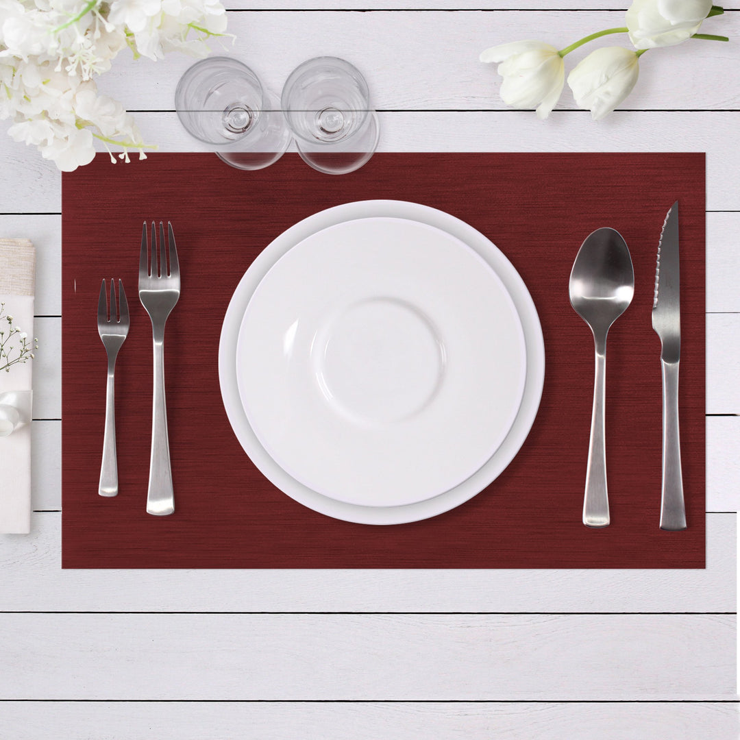 Aofmee 4-Pack Slip Resistant Washable Metallic PVC Place Mats 12x18 inches Image 1