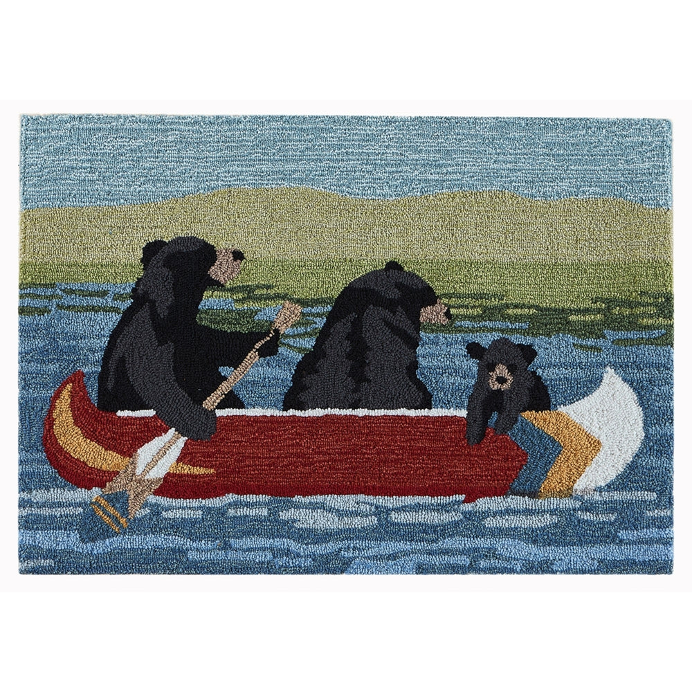 Liora Manne Frontporch Are We Bear Yet? Indoor Outdoor Area Rug Lake Image 2