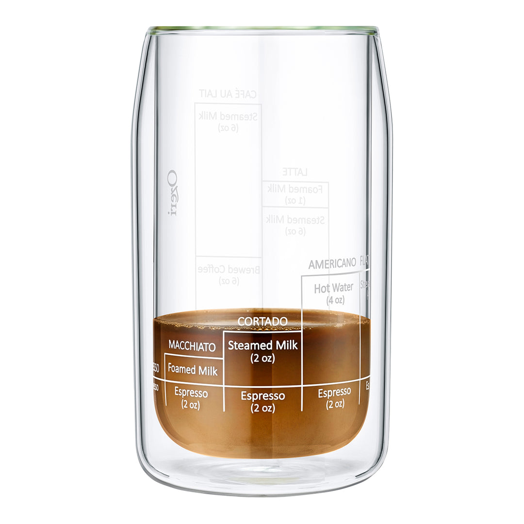 Ozeri Moderna Artisan 15 oz Double Wall Barista Coffee Glass with EZ Measure Lines Image 7