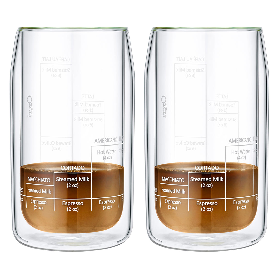 Ozeri Moderna Artisan Double Wall Barista Coffee Glasses 15 oz Set of 2 Image 7