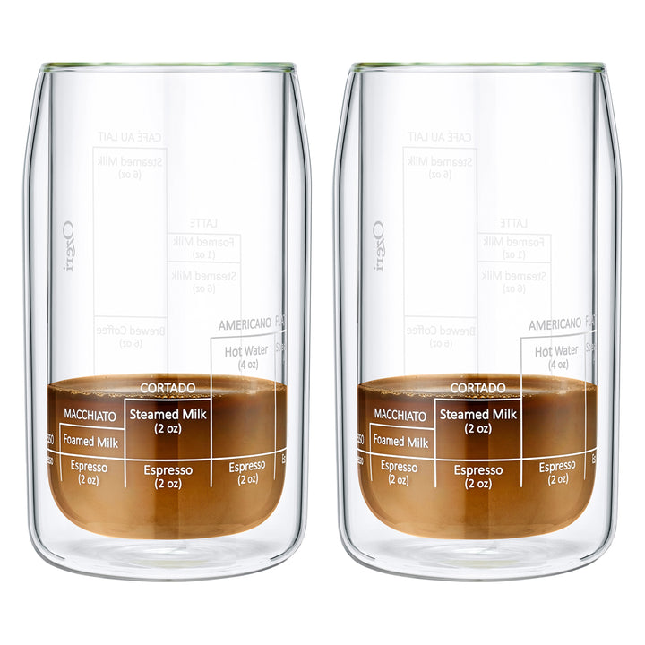 Ozeri Moderna Artisan Double Wall Barista Coffee Glasses 15 oz Set of 2 Image 7