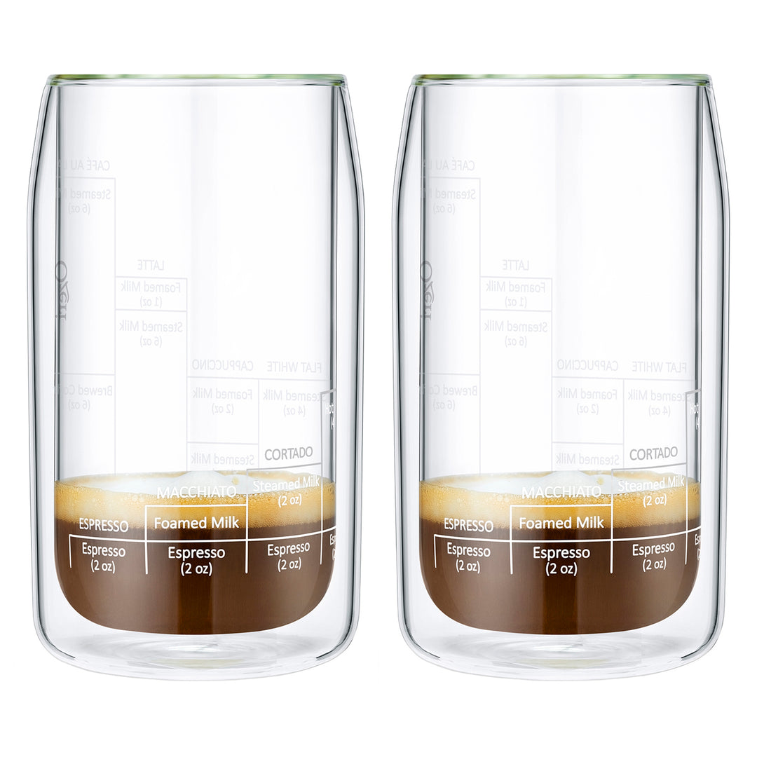 Ozeri Moderna Artisan Double Wall Barista Coffee Glasses 15 oz Set of 2 Image 8