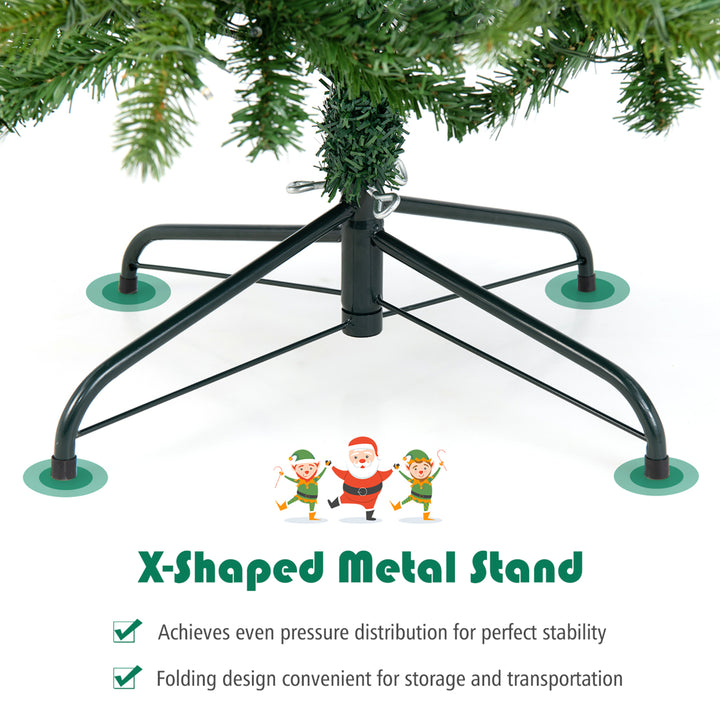 7.5FT Hinged Pre-lit Christmas Slim Pencil Tree w/ 10 Lighting Modes and 796 Tips Image 8