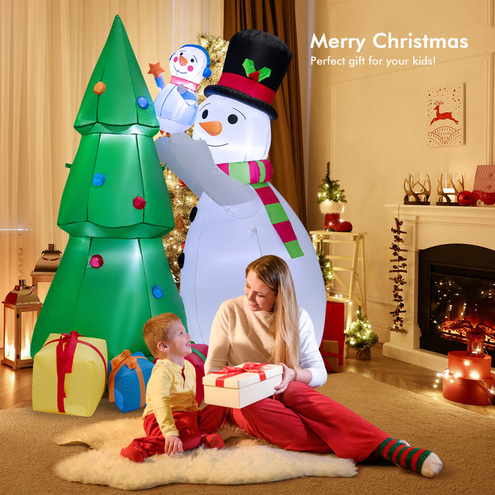 6FT Inflatable Christmas Tree with Snowmen and Gift Boxes Decoration w/ Bright LED Lights Image 5