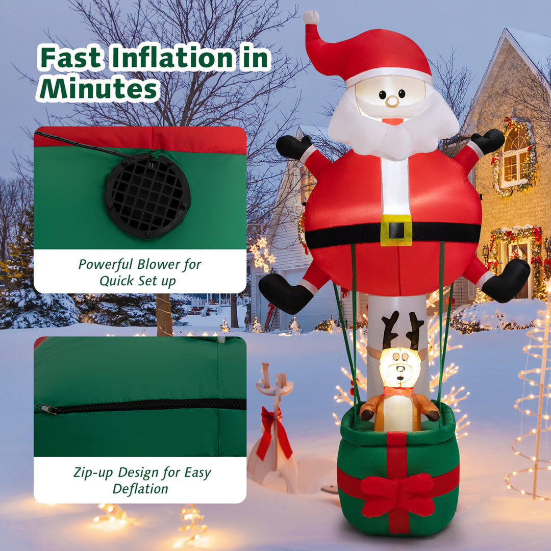 8FT Inflatable Santa Claus and Reindeer Christmas Decoration w/ LED Lights Image 9