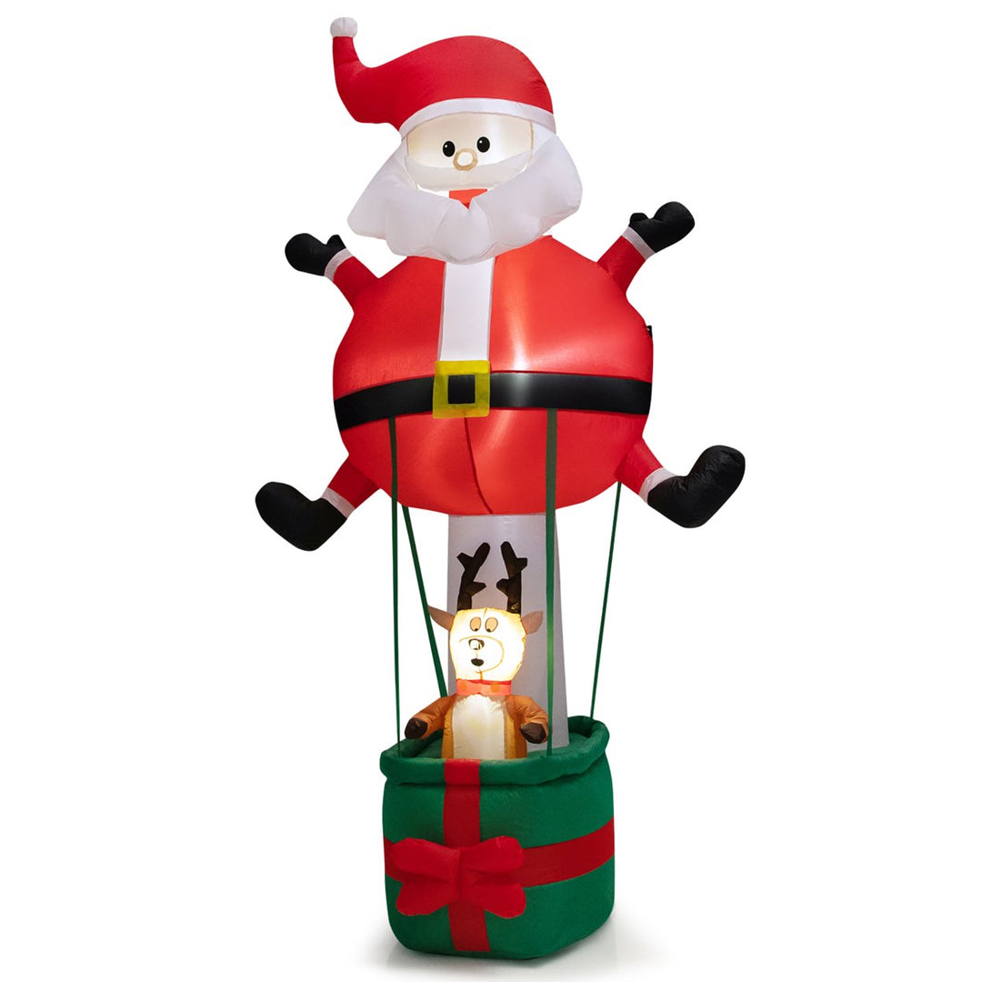 8FT Inflatable Santa Claus and Reindeer Christmas Decoration w/ LED Lights Image 10