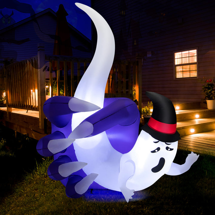 6 FT Inflatable Horror White Ghost w/ Built-in Blower and LED Lights Image 5