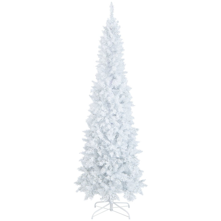 7FT Pre-Lit Slim Pencil Christmas Tree Full Artificial Tree w/ LED Lights Image 9