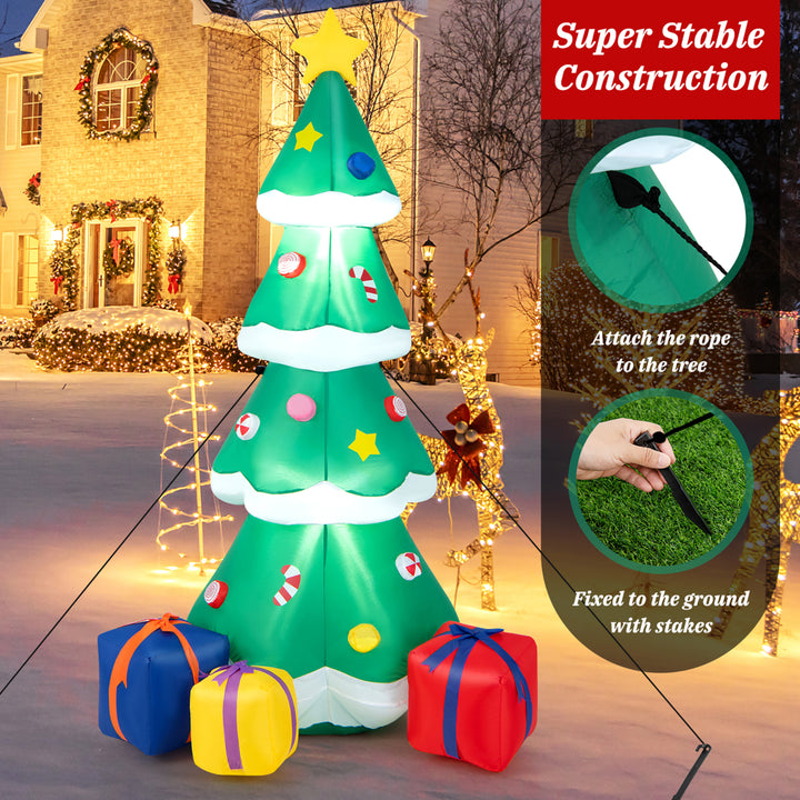 6FT Tall Inflatable Blow up Christmas Tree Holiday Decor Tree w/ LED Lights Image 8