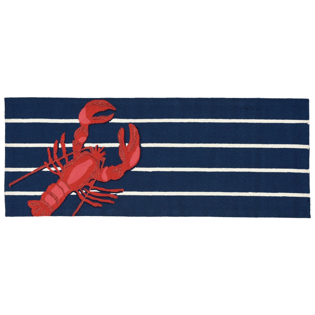 Liora Manne Frontporch Lobster Indoor Outdoor Rug Navy 80% Polyester Durable Image 4