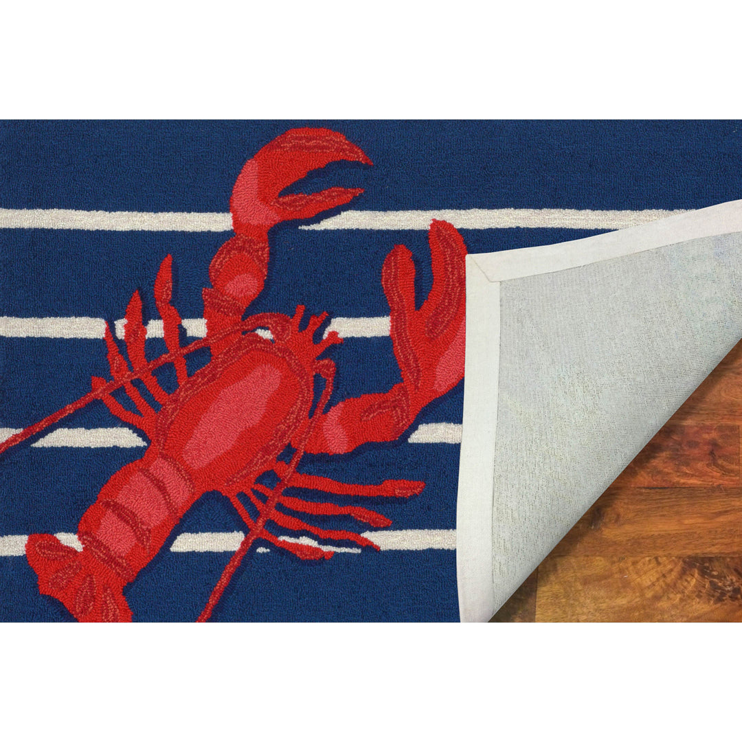 Liora Manne Frontporch Lobster Indoor Outdoor Rug Navy 80% Polyester Durable Image 7