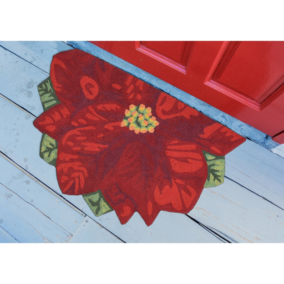 Liora Manne Frontporch Poinsettia Indoor Outdoor Area Rug Red Image 1