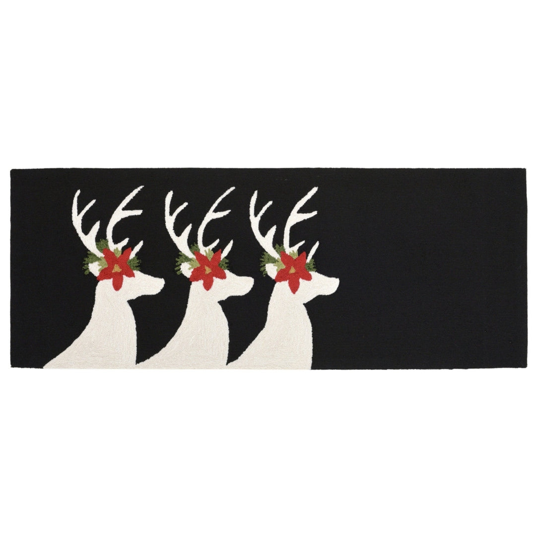 Liora Manne Reindeer Area Rug Black Indoor Outdoor Hand Tufted Weather Resistant Image 4