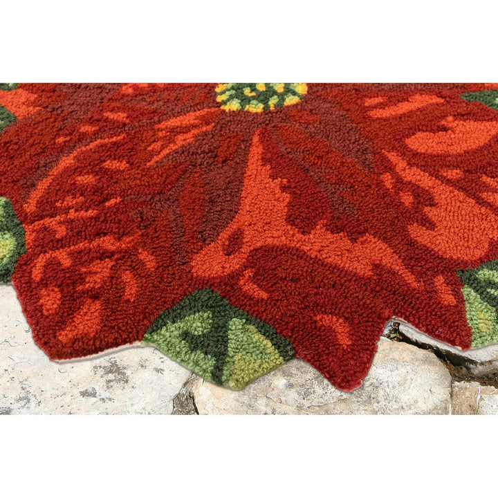 Liora Manne Frontporch Poinsettia Indoor Outdoor Area Rug Red Image 6