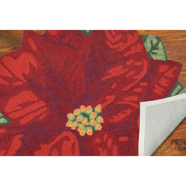 Liora Manne Frontporch Poinsettia Indoor Outdoor Area Rug Red Image 8