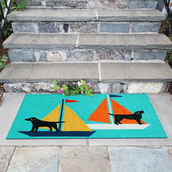 Liora Manne Indoor Outdoor Area Rug Blue Hand Tufted Pet Design 5x7 Image 1