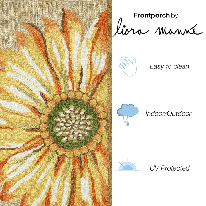 Liora Manne Sunflower Indoor Outdoor Rug Yellow 80% Polyester Fade Resistant Image 8