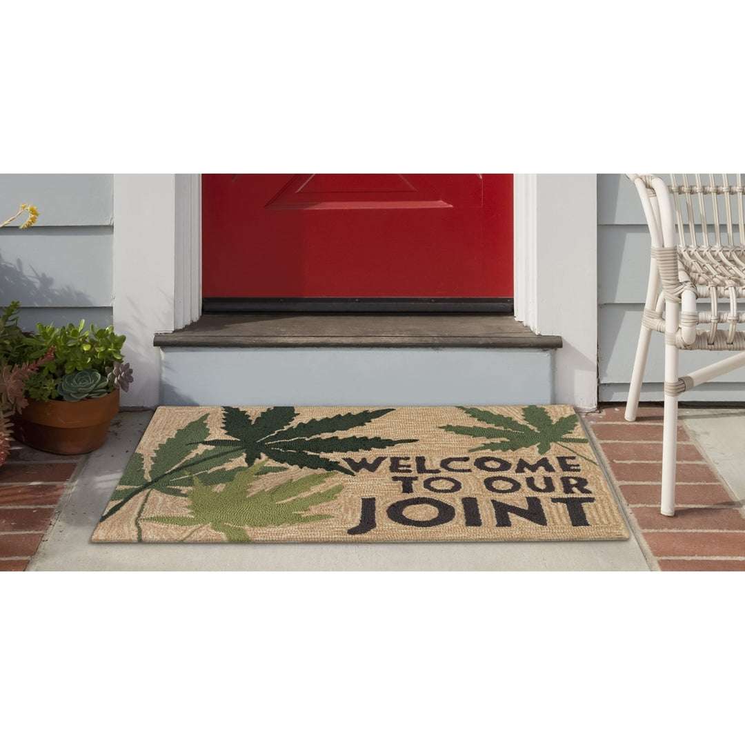 Liora Manne Frontporch Welcome Indoor Outdoor Area Rug Natural 80% Polyester Image 1