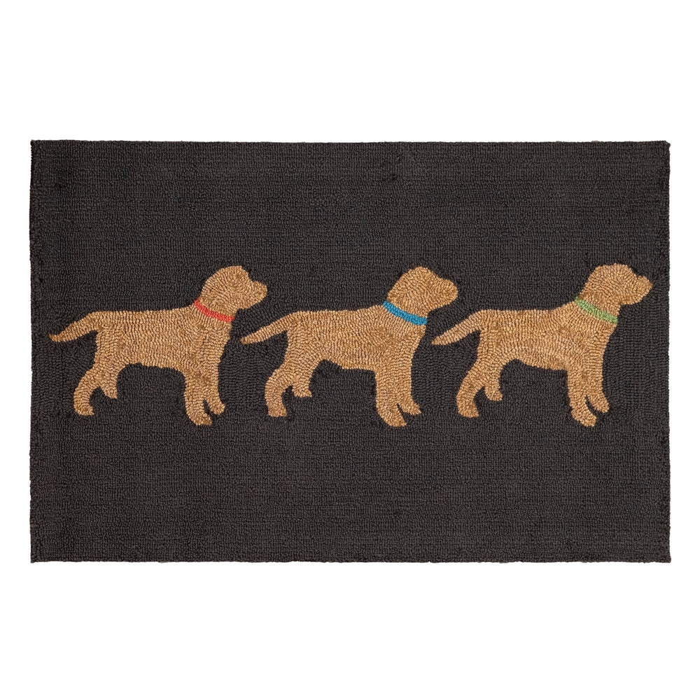 Liora Manne Yellow Labs Rug Indoor Outdoor Charcoal 80% Polyester Durable Image 2