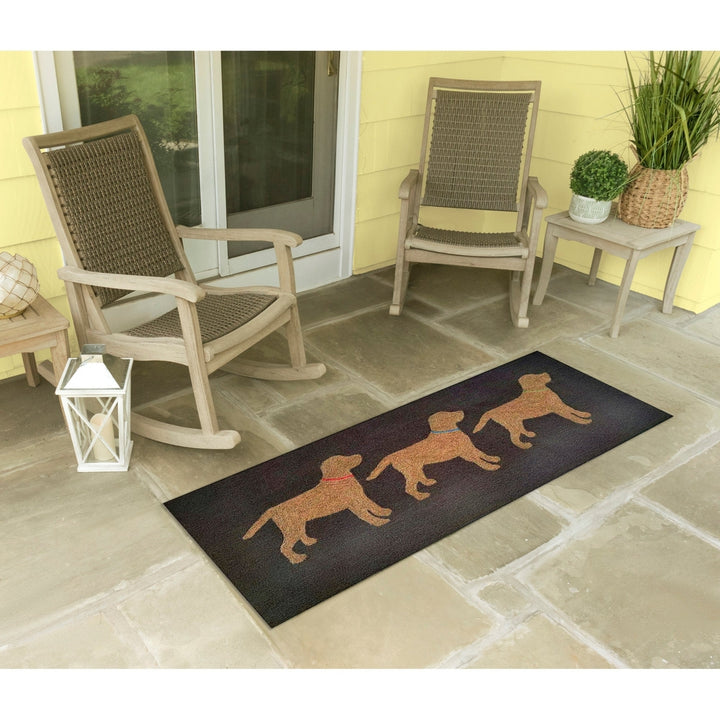 Liora Manne Yellow Labs Rug Indoor Outdoor Charcoal 80% Polyester Durable Image 3